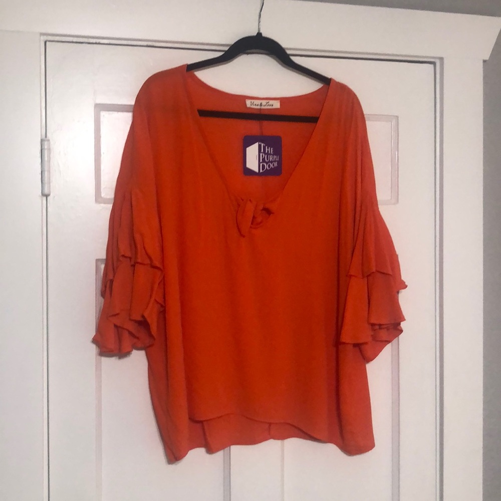 Bright flowy top
